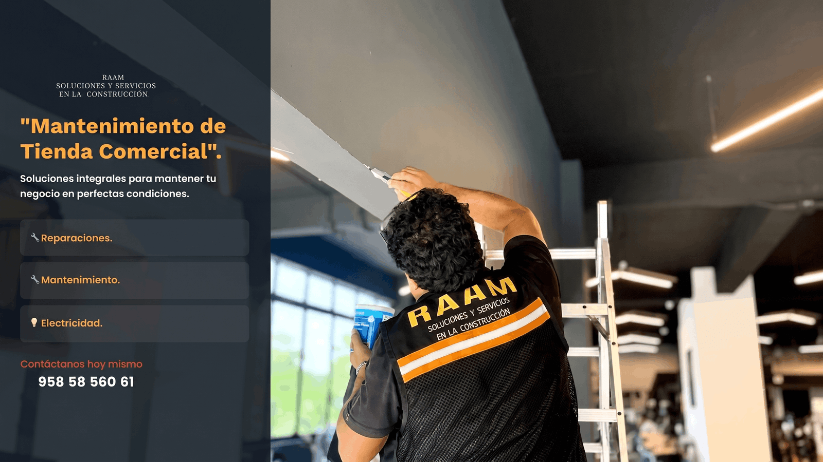 Trabajos de acabados y pintura en interior comercial